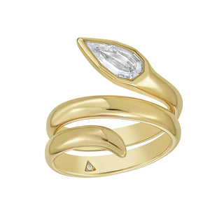 Elia Diamond Solitaire Wrap Ring - Jewelry - RUCHI New York