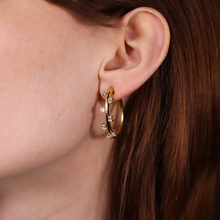 Emera Diamond Hoop Earrings - Jewelry - RUCHI New York