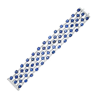 Enchanted Evening Selene Blue Sapphire Statement Bracelet - High Jewelry - RUCHI New York