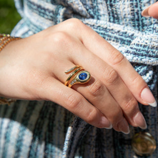 Esme Wrap Ring in Blue Sapphire - Jewelry - RUCHI New York