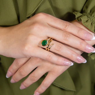 Esme Wrap Ring in Emerald - Jewelry - RUCHI New York