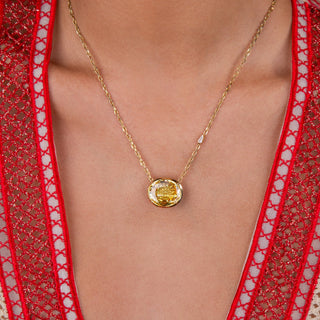 Fenice Diamond and Yellow Sapphire Pendant - High Jewelry - RUCHI New York