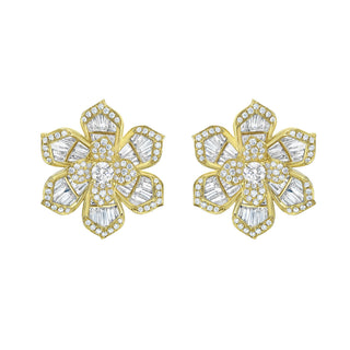 Fiore Diamond Flower Cluster Earrings - Jewelry - RUCHI New York