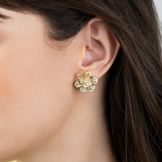 Fiore Diamond Flower Cluster Earrings - Jewelry - RUCHI New York