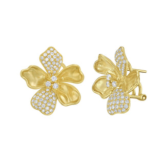 Fleur Diamond Stud Earrings - Jewelry - RUCHI New York