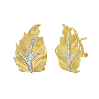 Foliage Diamond Leaf Earrings - Jewelry - RUCHI New York