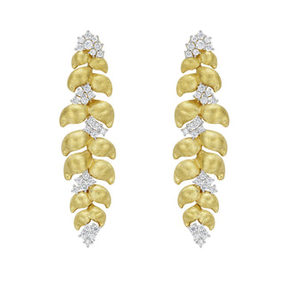 Foliage Diamond Linear Earrings - Jewelry - RUCHI New York