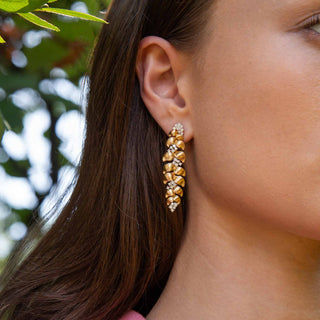 Foliage Diamond Linear Earrings - Jewelry - RUCHI New York