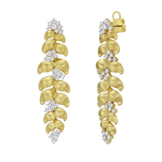 Foliage Diamond Linear Earrings - Jewelry - RUCHI New York