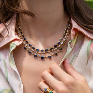 Fouquet Blue Sapphire Necklace - Jewelry - RUCHI New York