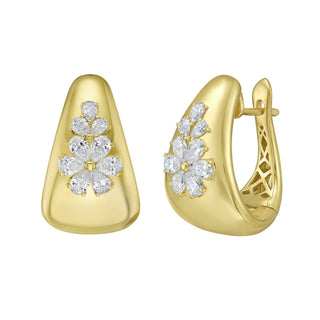 Gardenia Diamond Hoop Earrings - Jewelry - RUCHI New York