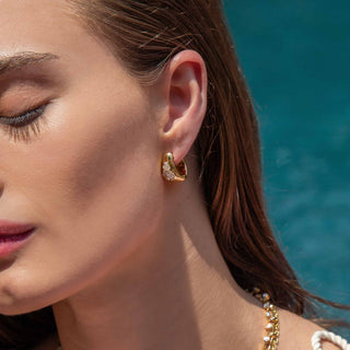 Gardenia Diamond Hoop Earrings - Jewelry - RUCHI New York