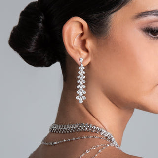 Glacies Linear Dangle Diamond Earrings - Jewelry - RUCHI New York