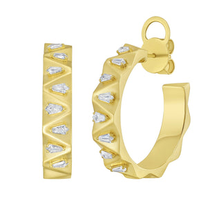 Katerina Diamond Hoop Earrings - Jewelry - RUCHI New York