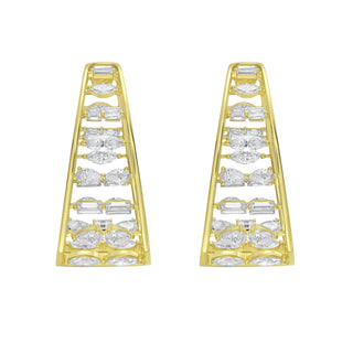 Lattice Diamond Hoop Earrings - Jewelry - RUCHI New York