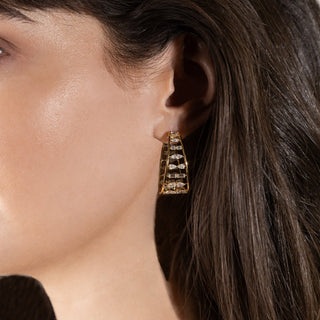Lattice Diamond Hoop Earrings - Jewelry - RUCHI New York