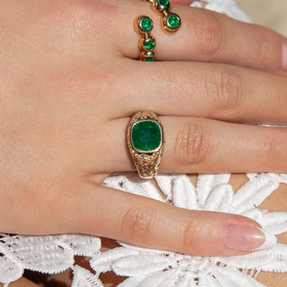 Lausanne Emerald Cocktail Ring - Jewelry - RUCHI New York