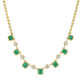 Luxor Emerald and Diamond Fringe Necklace - Jewelry - RUCHI New York