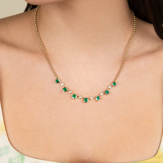 Luxor Emerald and Diamond Fringe Necklace - Jewelry - RUCHI New York