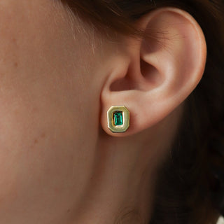 Luxor Emerald Stud Earrings - Jewelry - RUCHI New York
