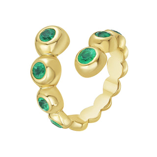 Marguerite Wrap Ring in Emerald - Jewelry - RUCHI New York