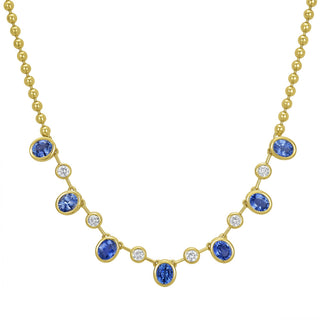 Mia Blue Sapphire Necklace - Jewelry - RUCHI New York