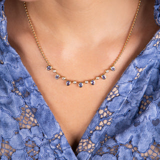 Mia Blue Sapphire Necklace - Jewelry - RUCHI New York