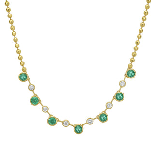 Mia Emerald and Diamond Fringe Necklace - Jewelry - RUCHI New York