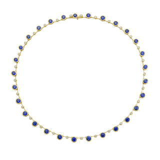 Mia Grande Blue Sapphire Fringe Necklace - Jewelry - RUCHI New York