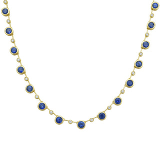 Mia Grande Blue Sapphire Fringe Necklace - Jewelry - RUCHI New York