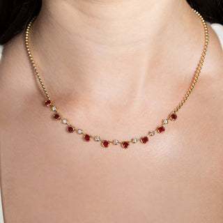 Mia Ruby Diamond Fringe Necklace - Jewelry - RUCHI New York