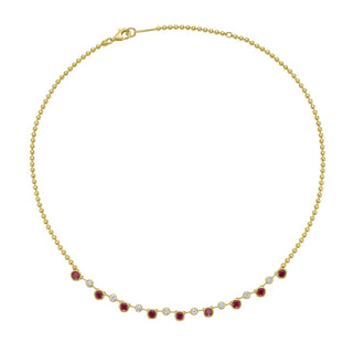 Mia Ruby Diamond Fringe Necklace - Jewelry - RUCHI New York