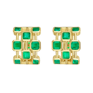 Milia Emerald Hoop Earrings - Jewelry - RUCHI New York