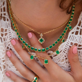 Milia Emerald Pendant Necklace - Jewelry - RUCHI New York
