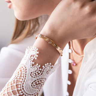 Mistral Diamond Bangle in Rose Gold - Jewelry - RUCHI New York