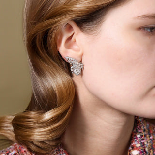 Nabi White Sapphire and Diamond Earrings - Jewelry - RUCHI New York