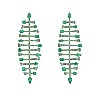 Nereid Emerald Chandelier Earrings - Jewelry - RUCHI New York
