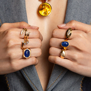 Ocea Blue Sapphire Cocktail Ring - Jewelry - RUCHI New York