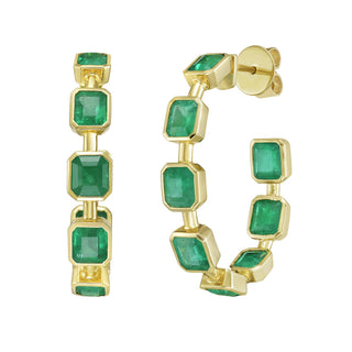Olana Emerald Hoop Earrings - Jewelry - RUCHI New York