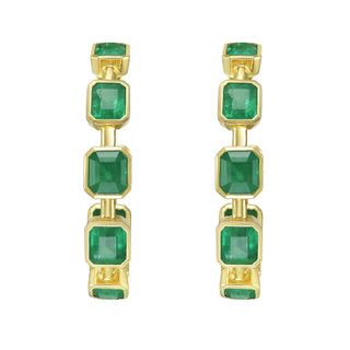 Olana Emerald Hoop Earrings - Jewelry - RUCHI New York