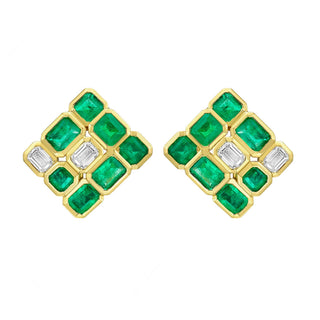 Olana Emerald Stud Earrings - Jewelry - RUCHI New York