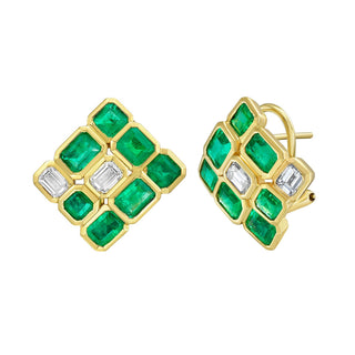 Olana Emerald Stud Earrings - Jewelry - RUCHI New York