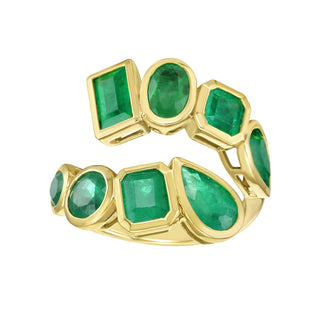 Olana Emerald Wrap Ring - Jewelry - RUCHI New York