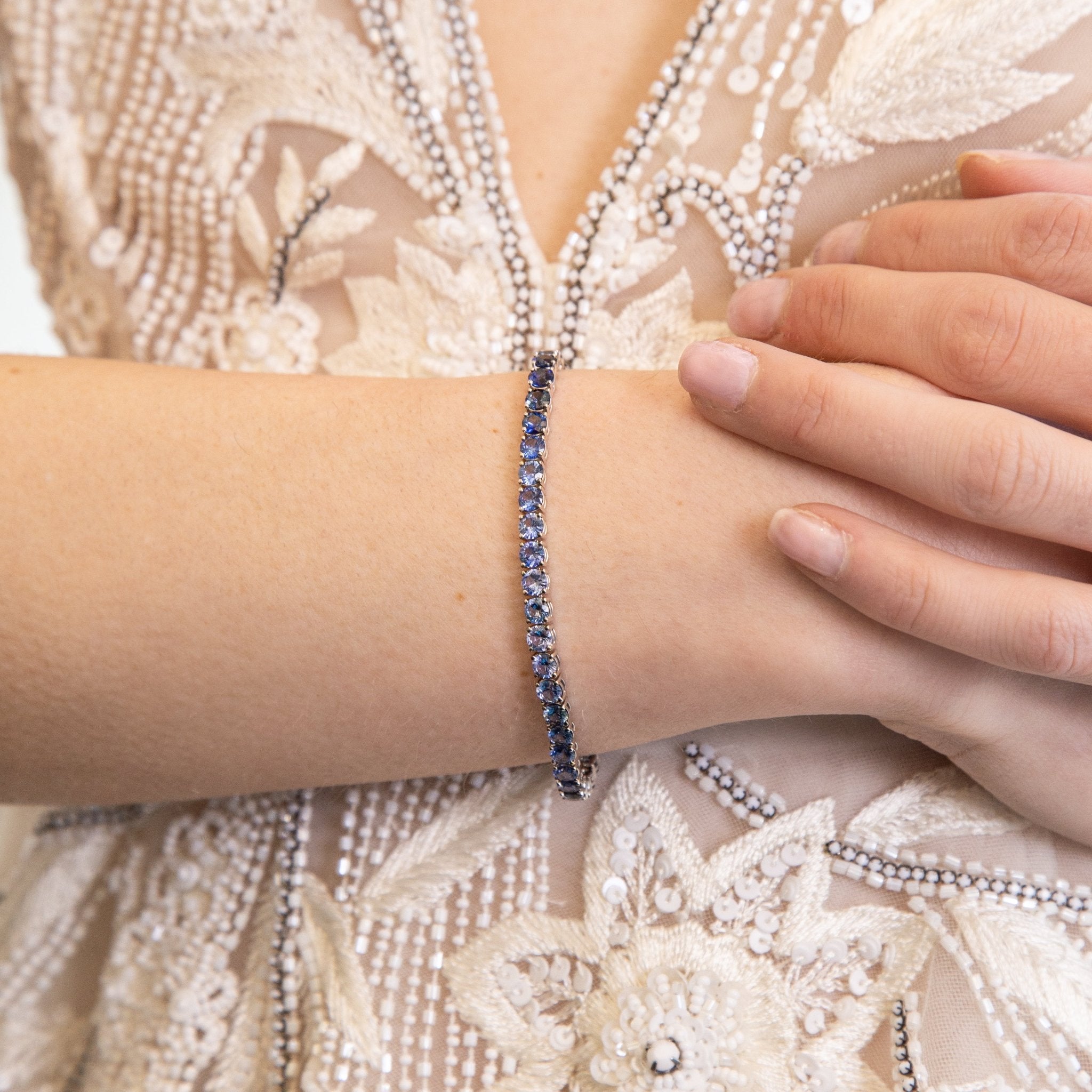 Ombré Blue Sapphire Tennis Bracelet – RUCHI New York