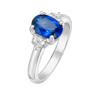 Ophelia Blue Sapphire Platinum Ring - Jewelry - RUCHI New York