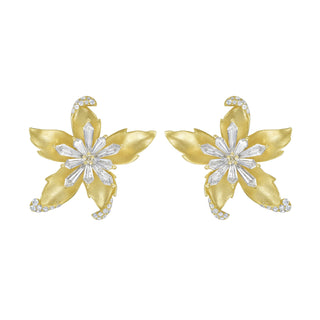 Plumeria Diamond Stud Earrings - Jewelry - RUCHI New York