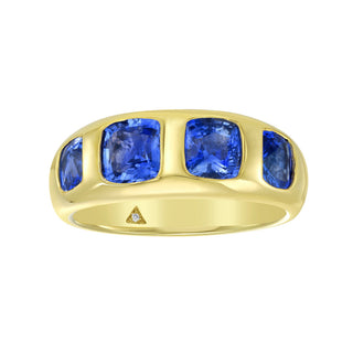 Quadro Blue Sapphire Bezel Ring - Jewelry - RUCHI New York