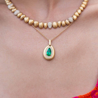Quincy Emerald Pendant Necklace - Jewelry - RUCHI New York