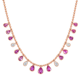 Rosé Pink Sapphire Necklace - Jewelry - RUCHI New York
