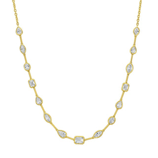 Santina Diamond Bezel Necklace - Jewelry - RUCHI New York
